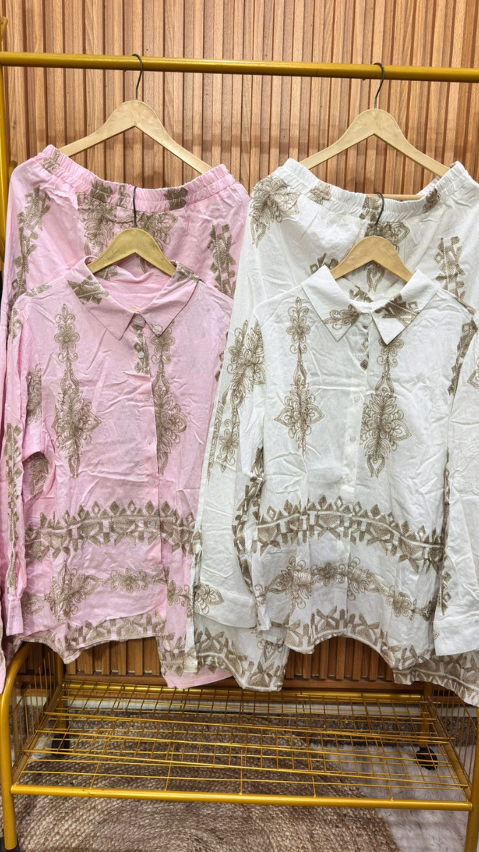 Printed Shirt Ankle Pant Coord Set FC1870