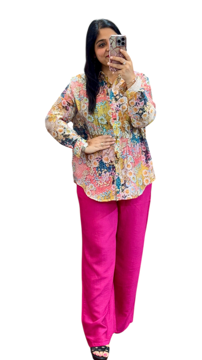 Printed Shirt With Trouser Coord Set FC1889