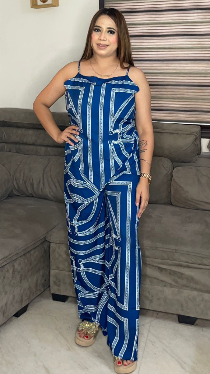 Printed Strap Sleeve Coord Set FC1795