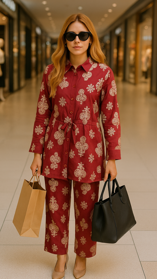 Printed Top and Pant Coord Set FC1811