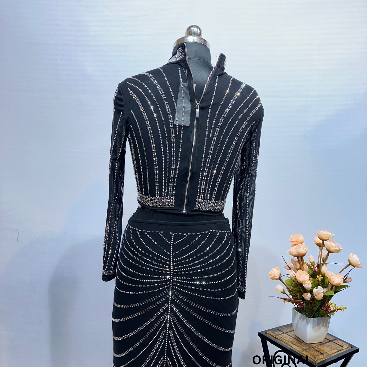 FC Rhinestone Bodycon Two Piece
