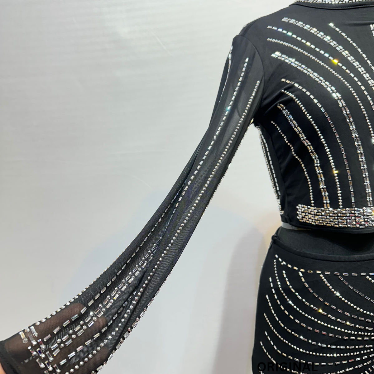 FC Rhinestone Bodycon Two Piece