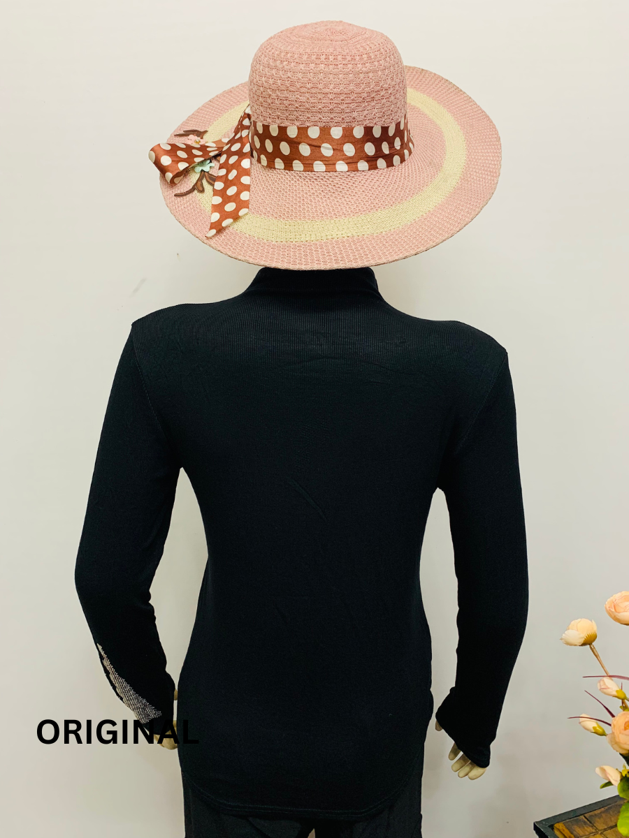 Rhinestone Neck And Sleeve Designed Winter Top FC1461