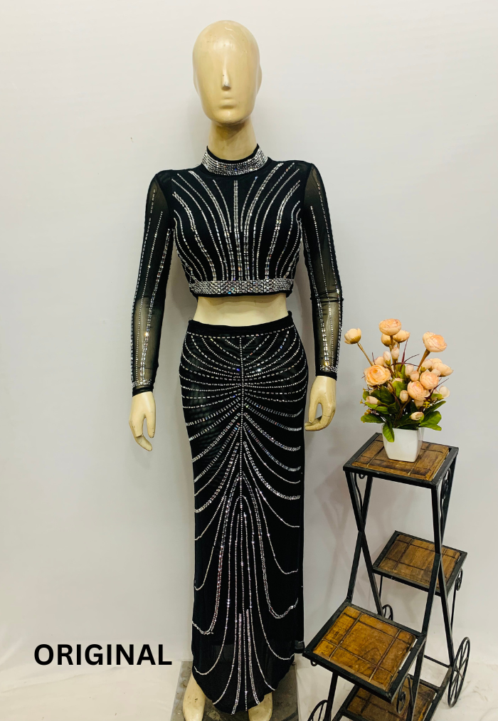 Rhinestone Bodycon Two Piece