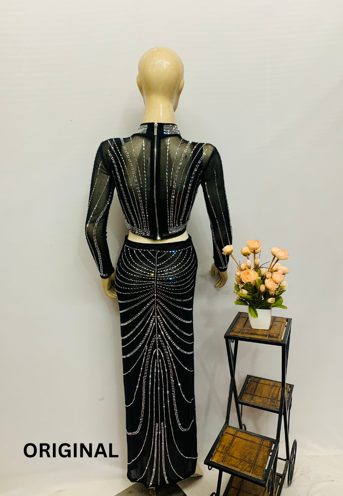 Rhinestone Bodycon Two Piece