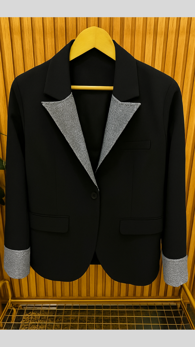 Rhinestone Collar And Wrist Design Blazer FC1569