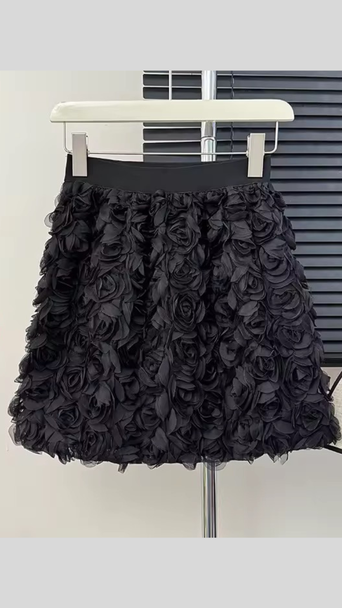 Rose Embedded Mini Skirt FC1915