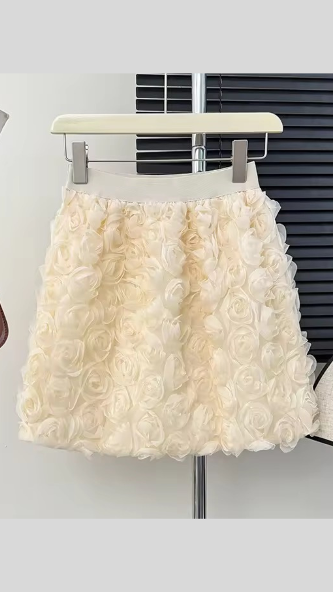 Rose Embedded Mini Skirt FC1915
