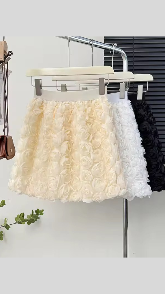 Rose Embedded Mini Skirt FC1915
