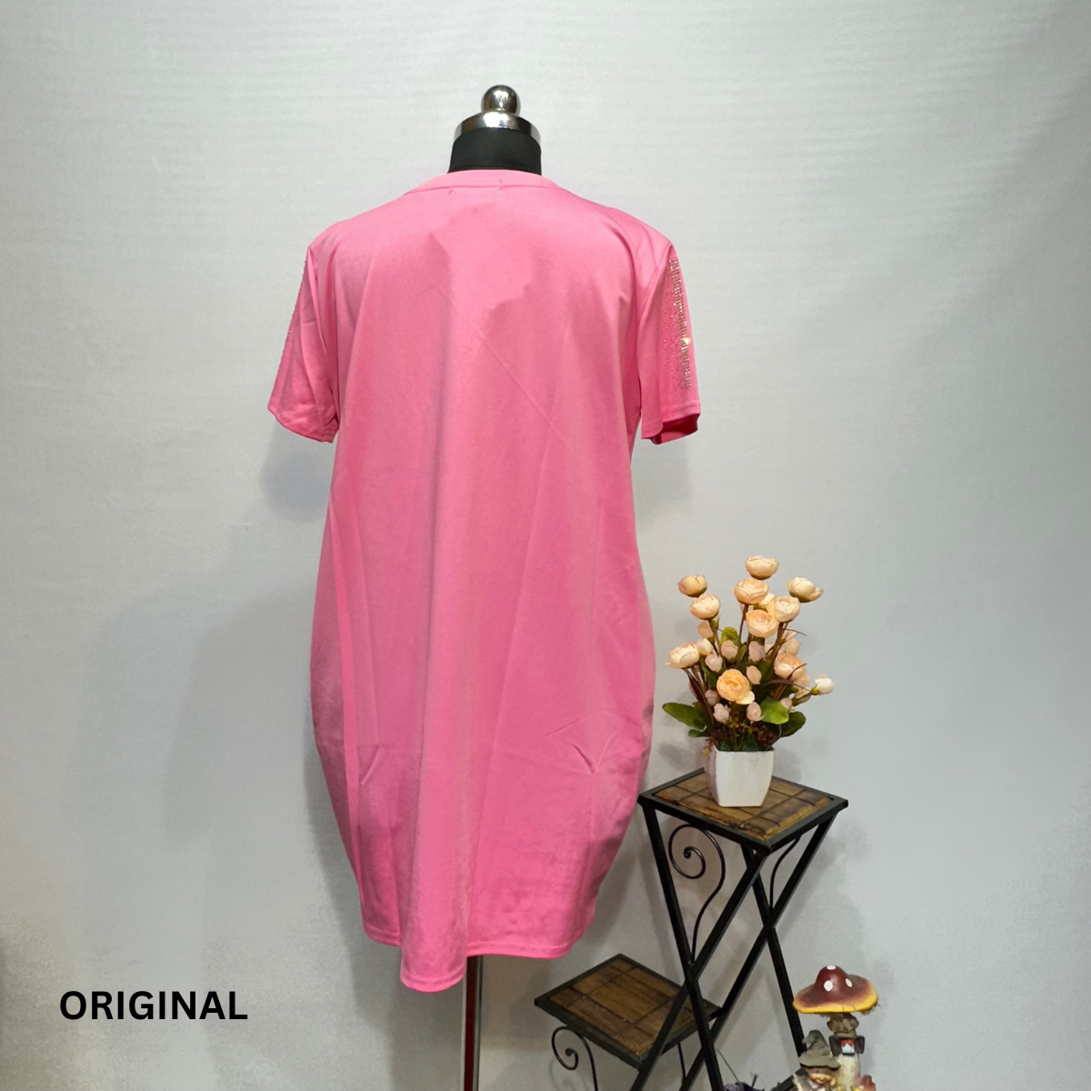 Rose Print T-shirt Dress