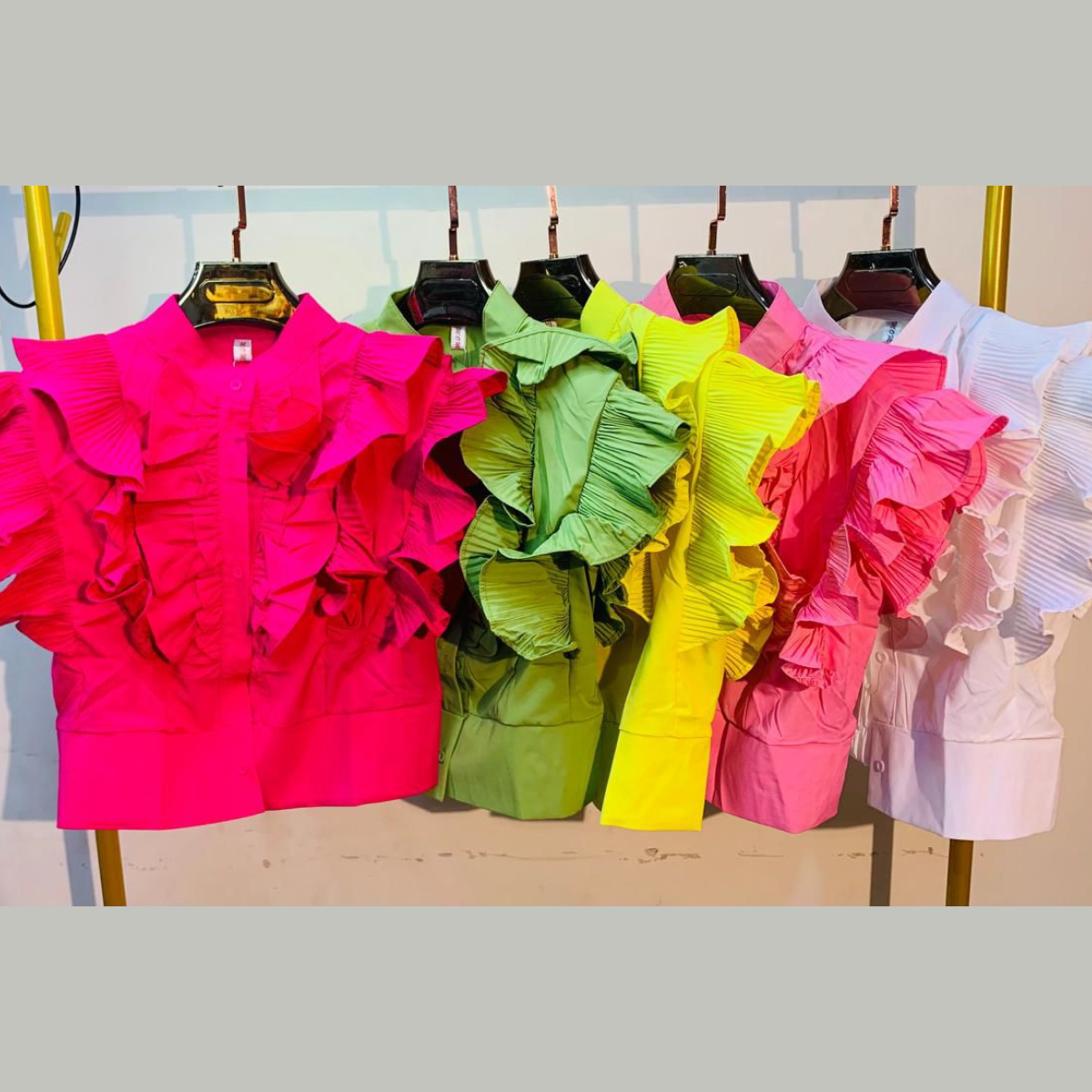 Pleated Ruffle Women Top