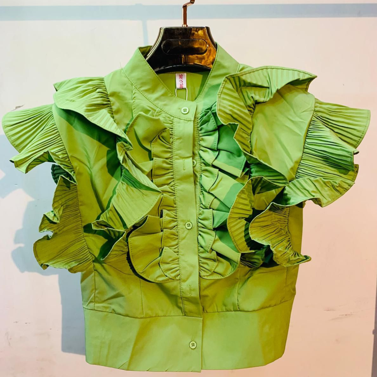 Pleated Ruffle Women Top
