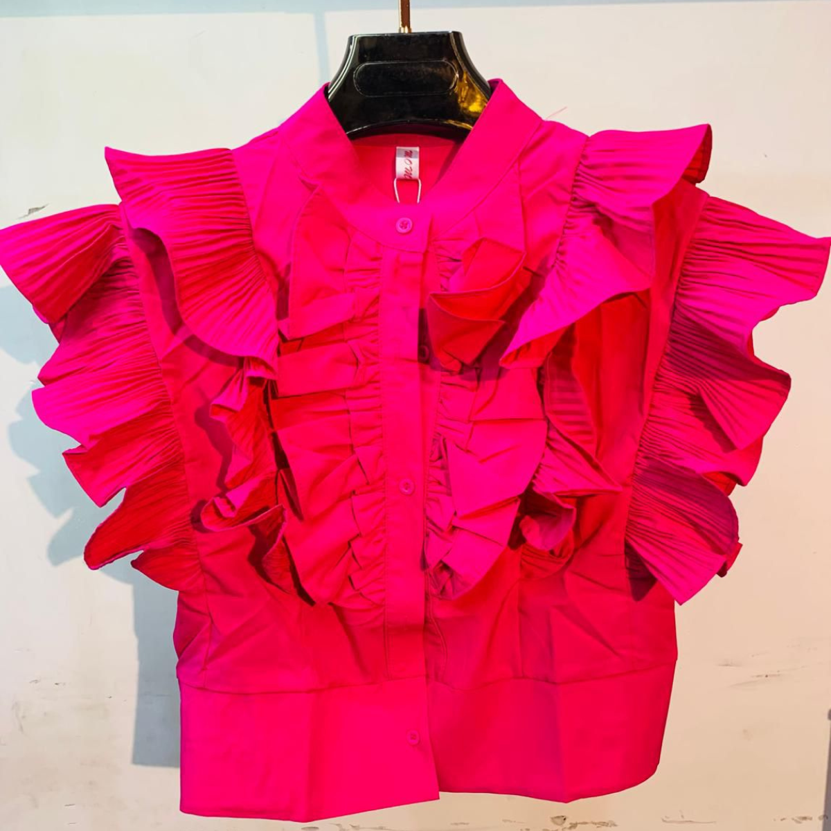 Pleated Ruffle Women Top