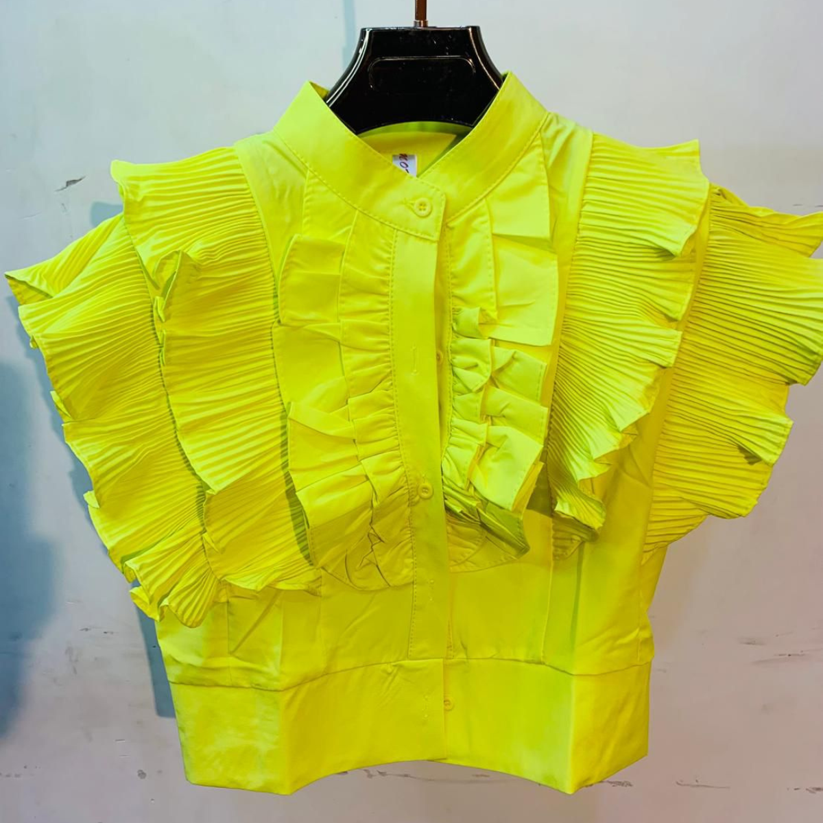 Pleated Ruffle Women Top