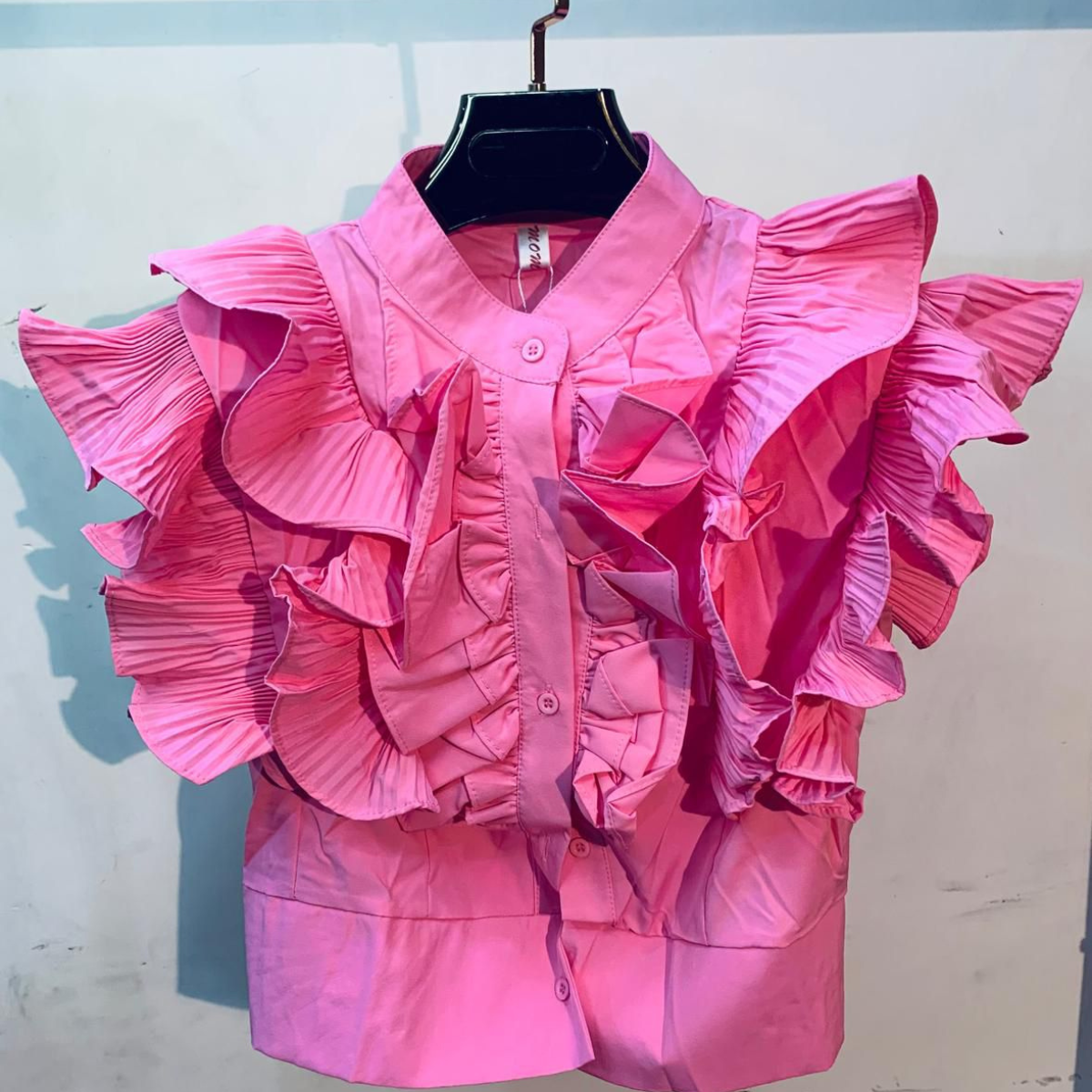 Pleated Ruffle Women Top