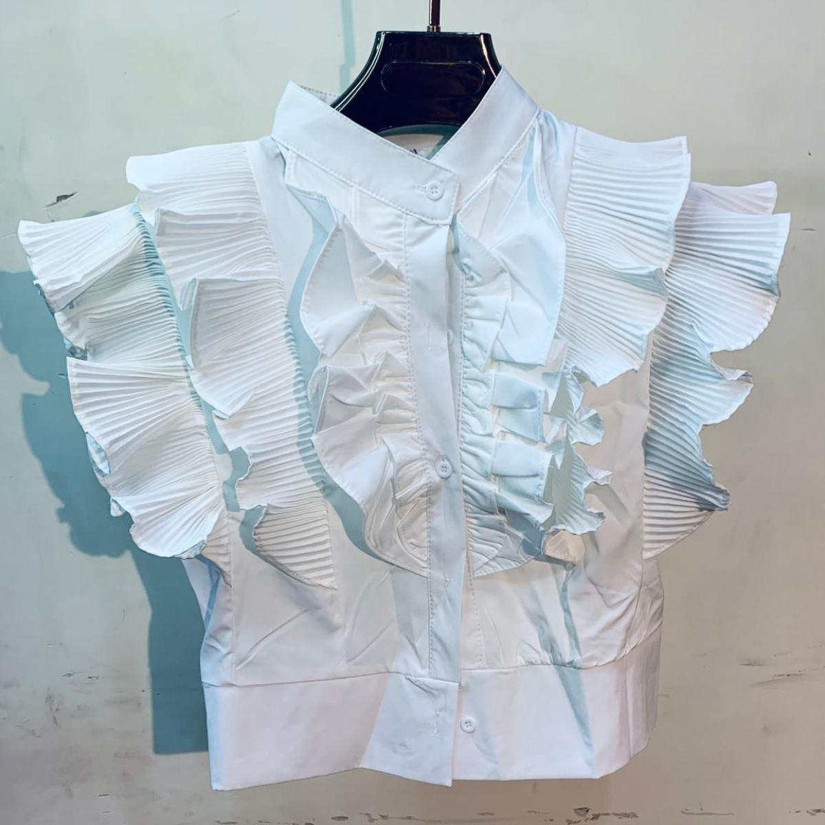 Pleated Ruffle Women Top