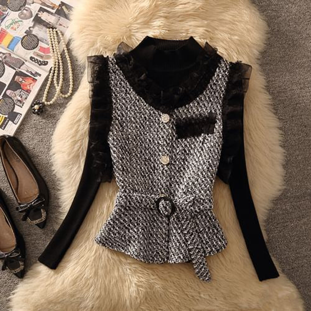 FC knitted woollen Corduroy women Top with Inner