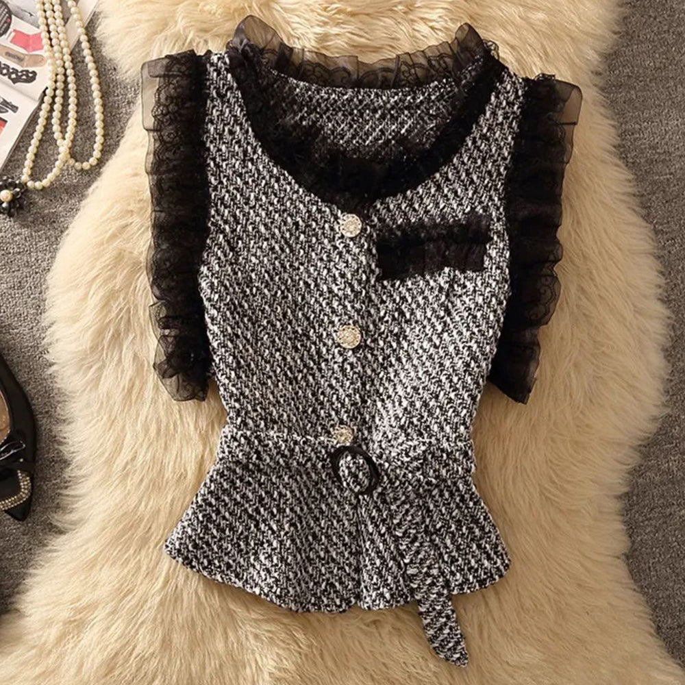 FC knitted woollen Corduroy women Top with Inner