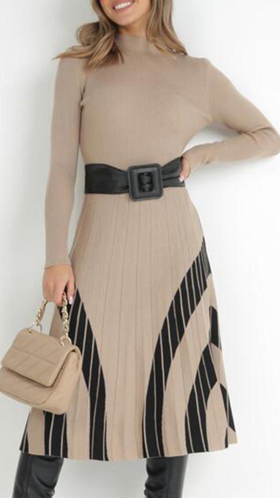 FC Round Neck Mid Length A-Line Knitted Skirt