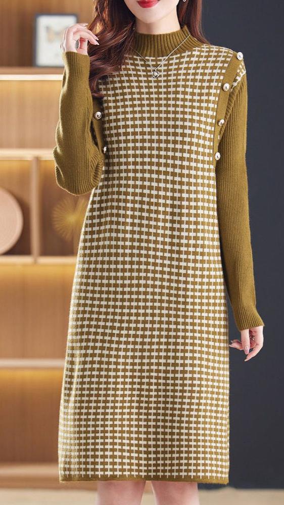 FC Elegant Autumn Winter Plaid Sweater