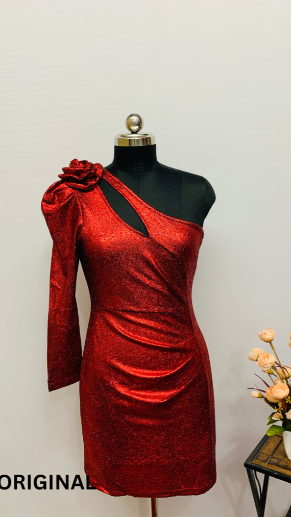 Sequin One shoulder Skinny Mini Party Dress