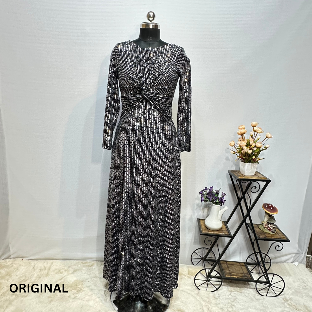 Sequined Partywear Wrap Dress