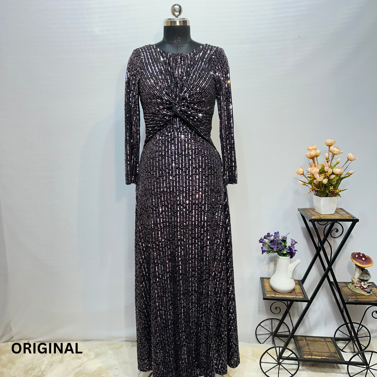 Sequined Partywear Wrap Dress