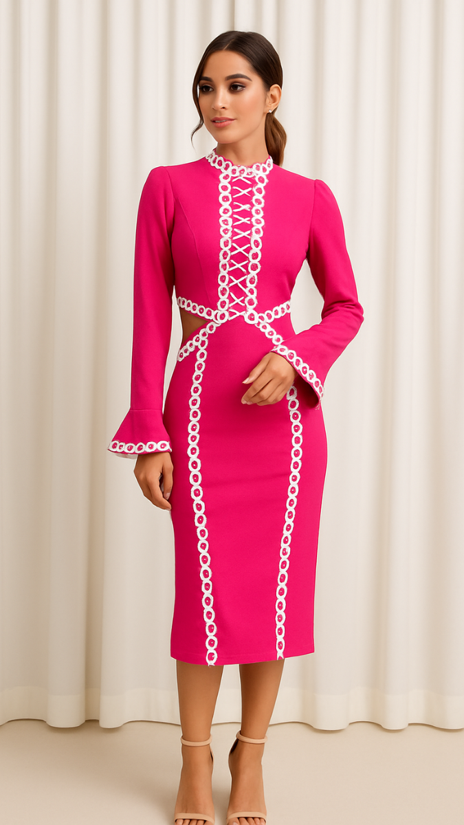 Side Slit Lace Designed Skirt Set FC1961