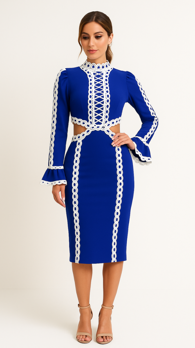 Side Slit Lace Designed Skirt Set FC1961