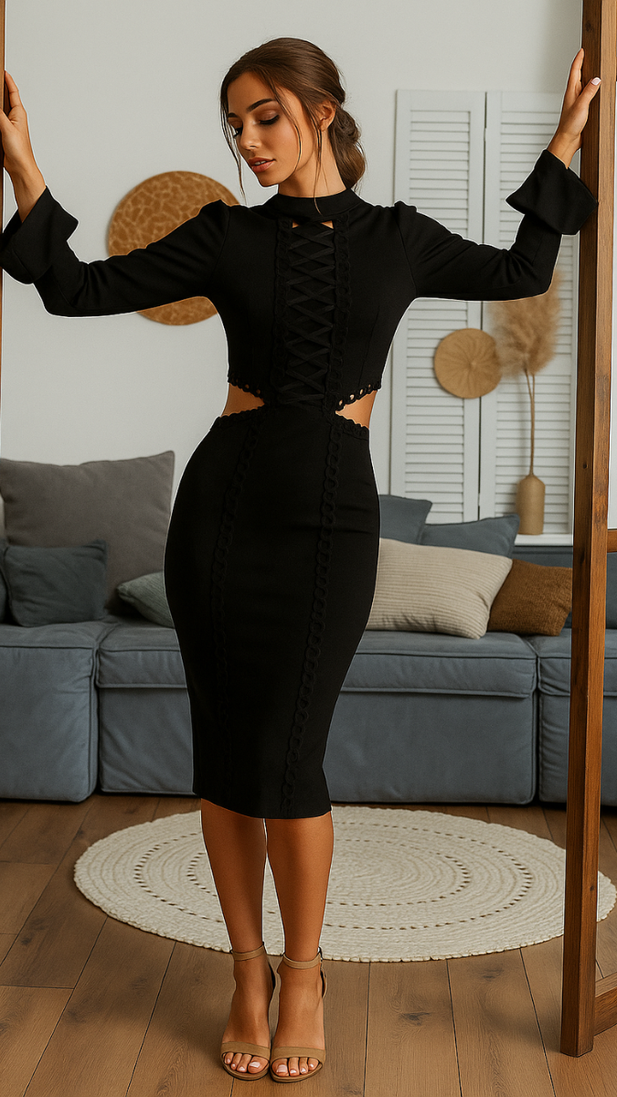 Side Slit Lace Designed Skirt Set FC1961