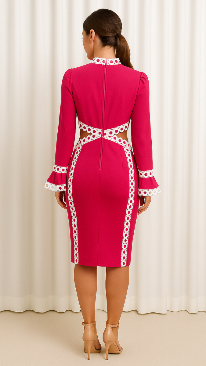Side Slit Lace Designed Skirt Set FC1961