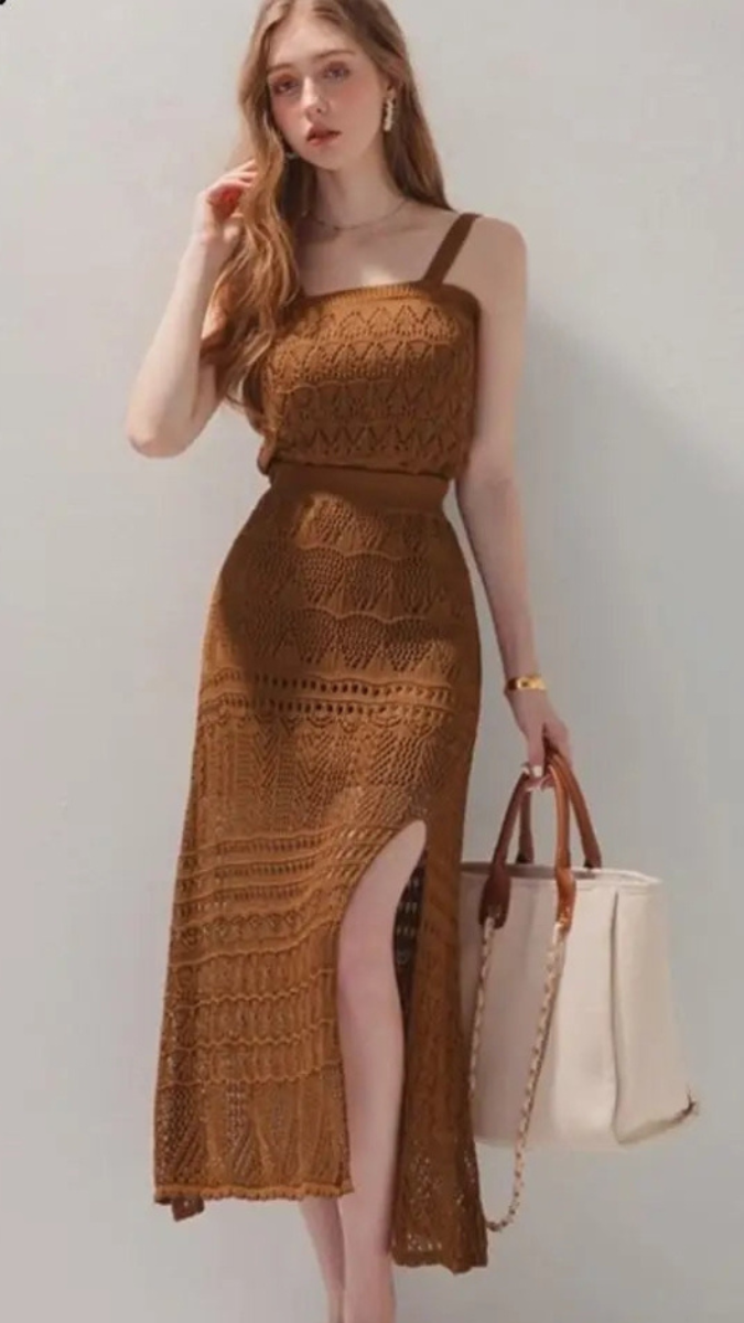Fc Skirt Two-piece Slim Knitted Suit