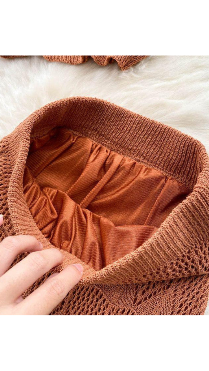 Fc Skirt Two-piece Slim Knitted Suit