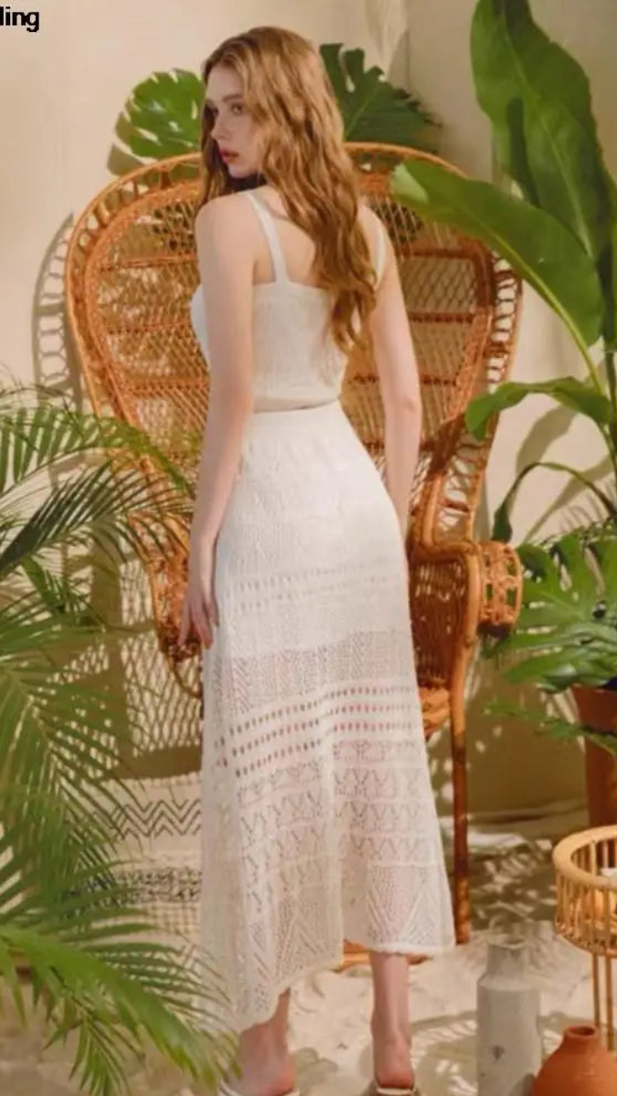 Fc Skirt Two-piece Slim Knitted Suit