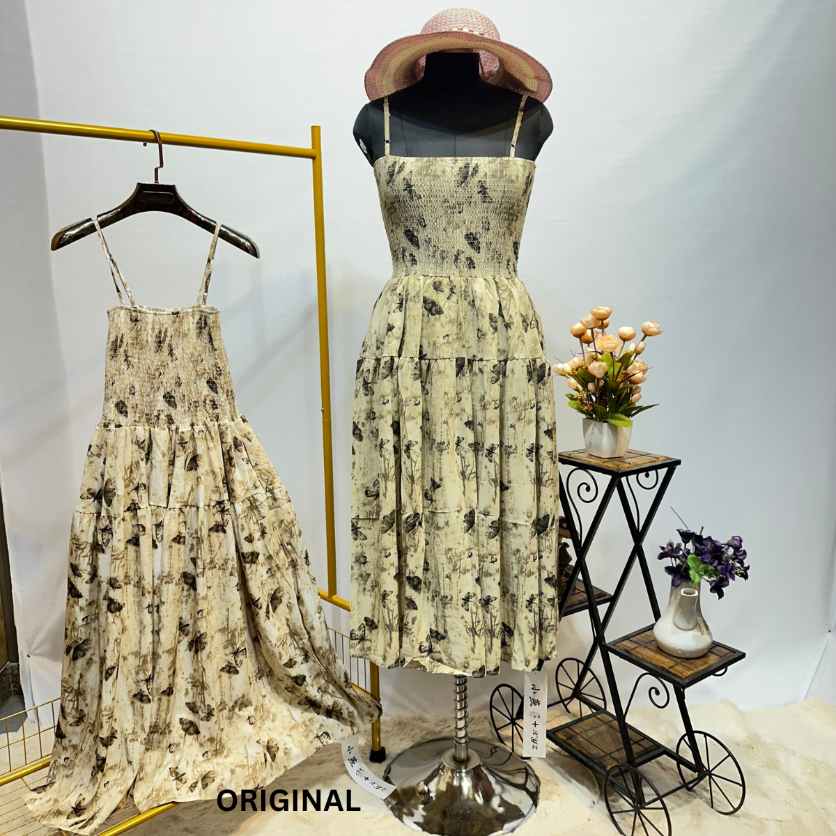 Sleeveless Butterfly Flared Dress