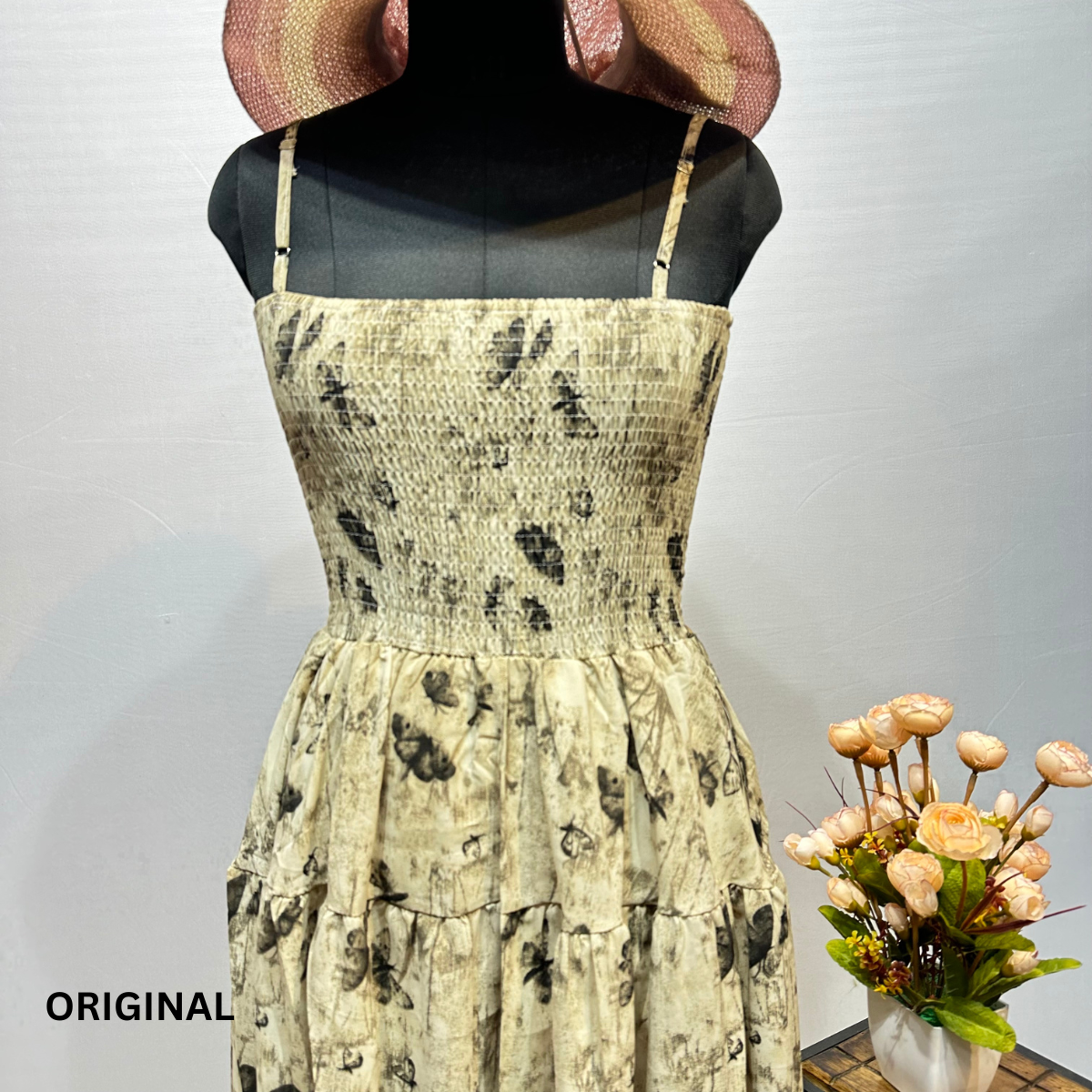 Sleeveless Butterfly Flared Dress