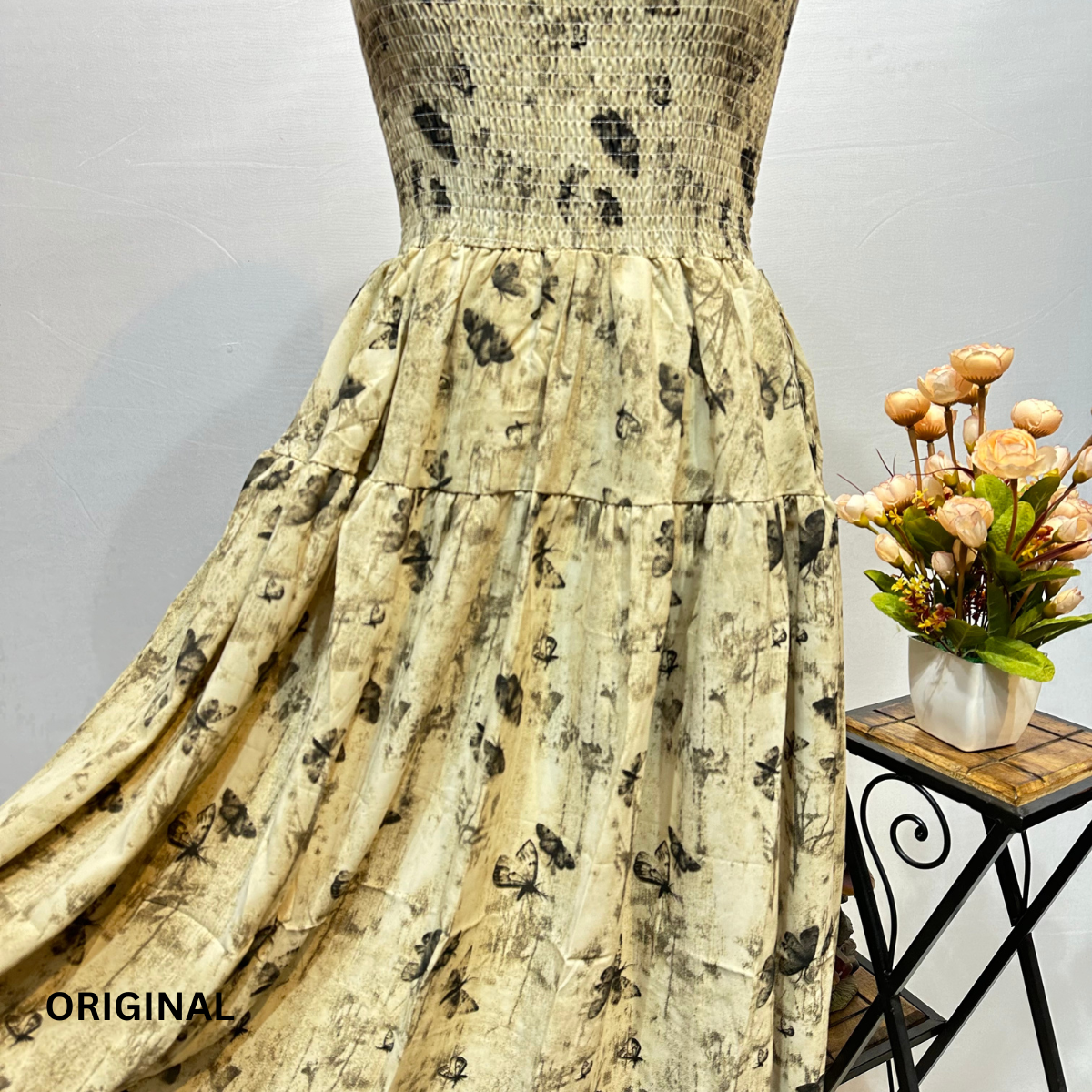 Sleeveless Butterfly Flared Dress