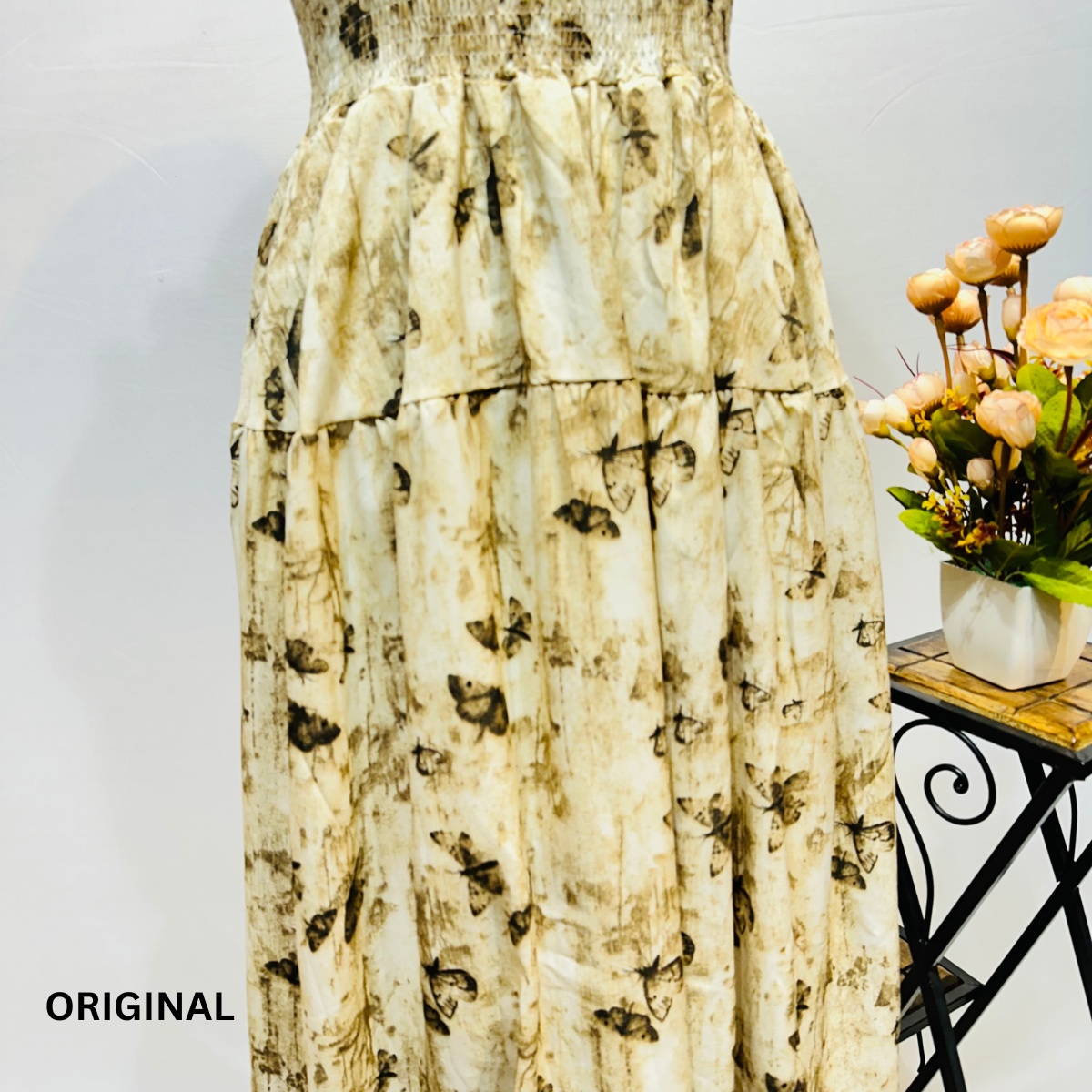 Sleeveless Butterfly Flared Dress