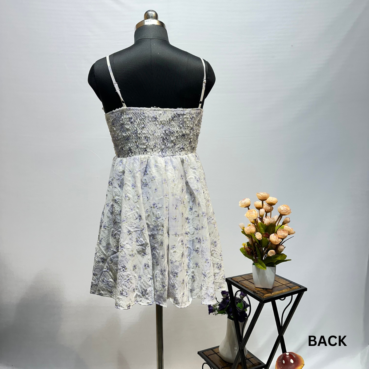 Spaghetti Strap Flower Print Mini A-Line Dress