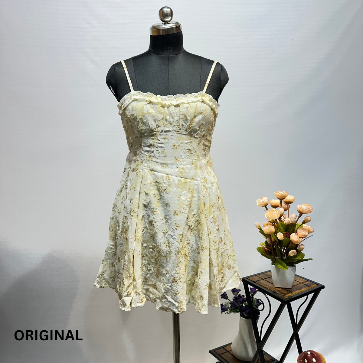 Spaghetti Strap Flower Print Mini A-Line Dress