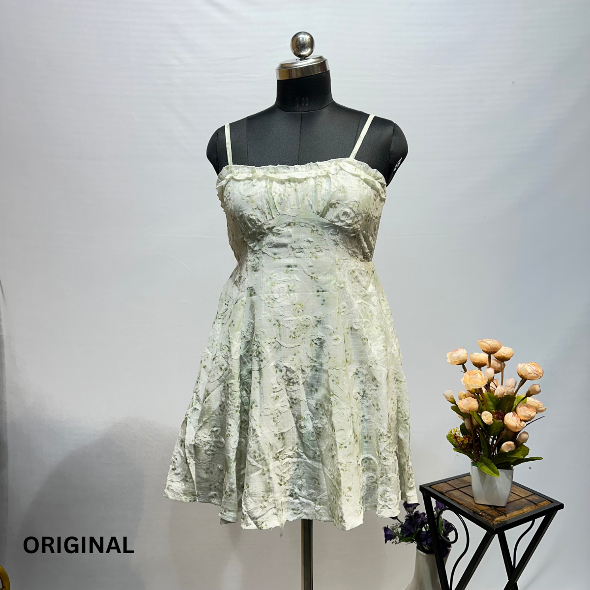 Spaghetti Strap Flower Print Mini A-Line Dress