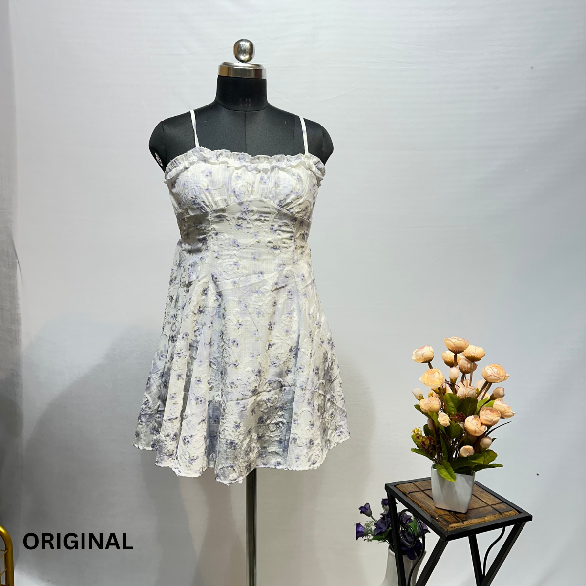 FC Spaghetti Strap Flower Print Mini A-Line Dress