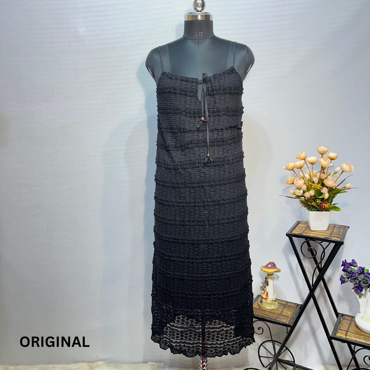 Spaghetti Strap Lace Midi Dress