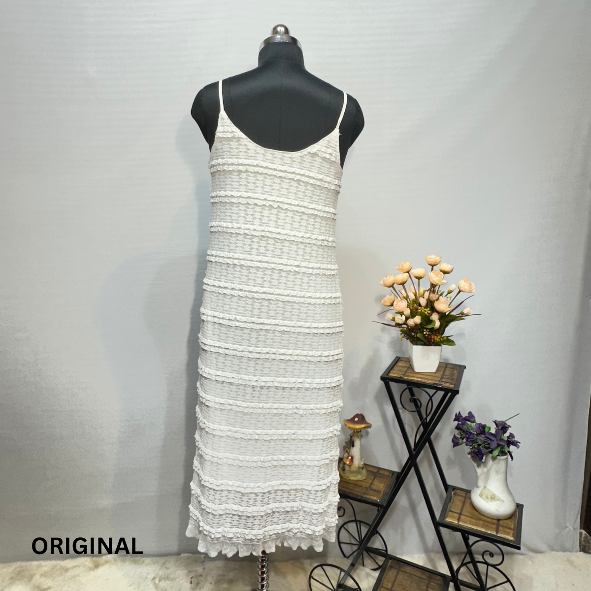 Spaghetti Strap Lace Midi Dress