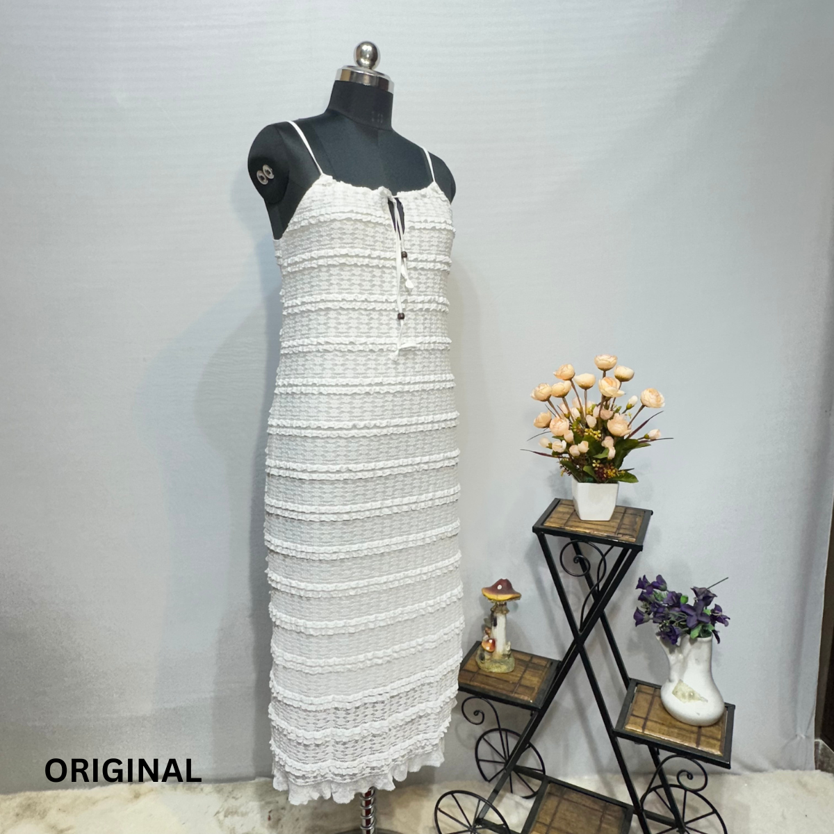 Spaghetti Strap Lace Midi Dress
