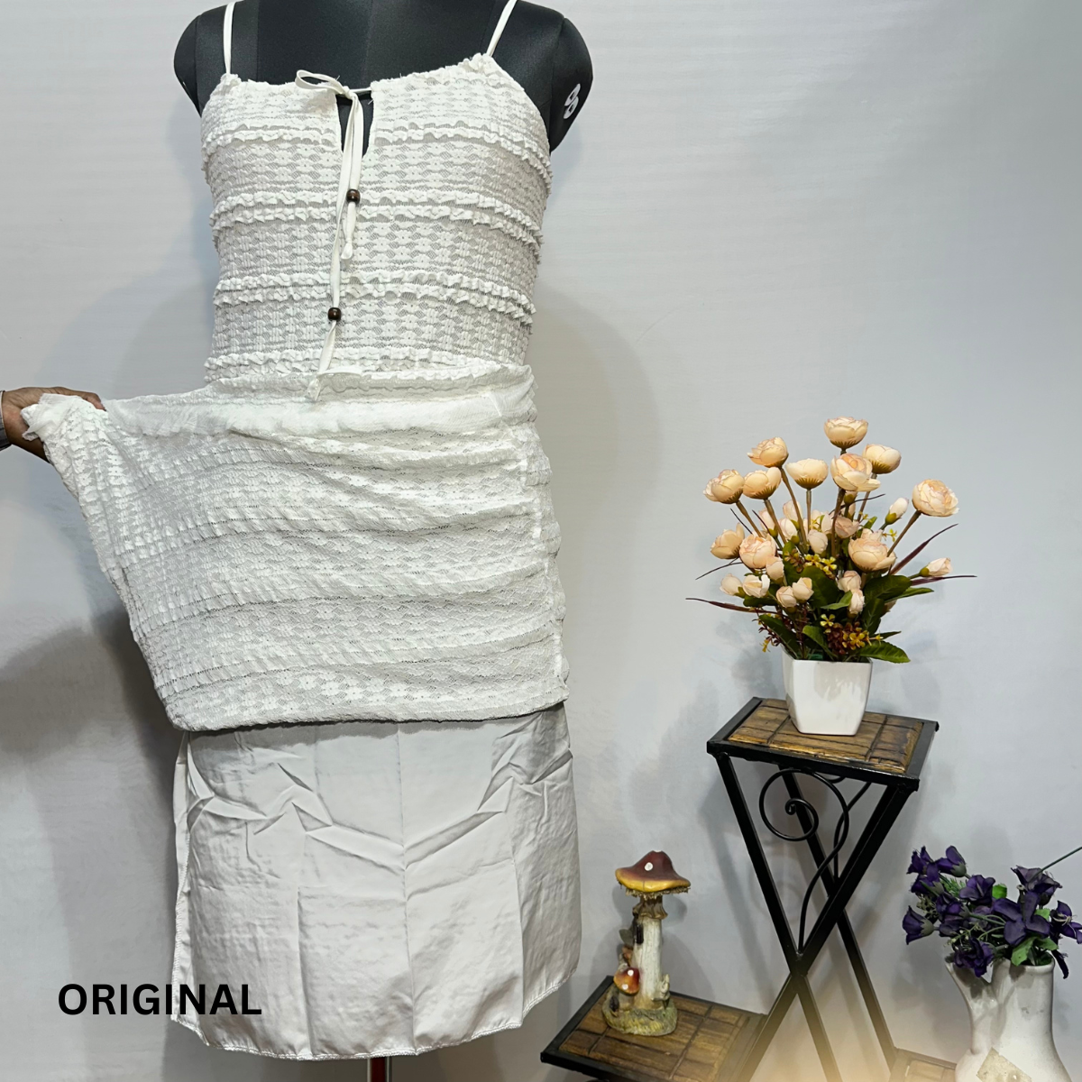Spaghetti Strap Lace Midi Dress