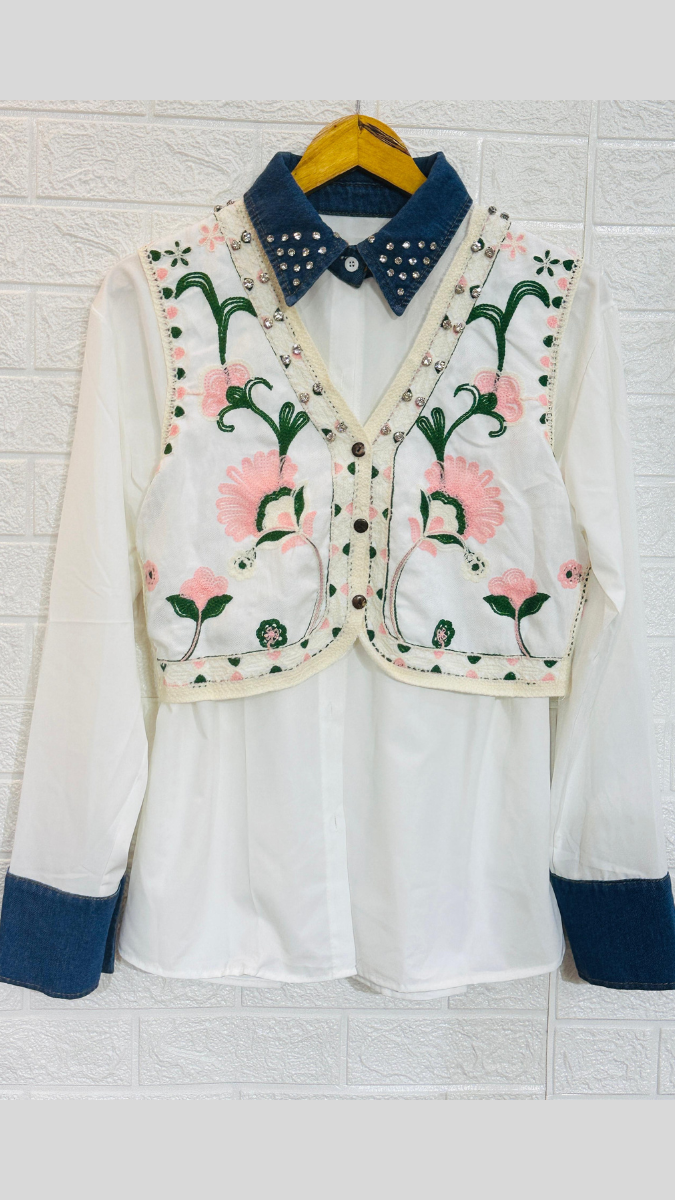 Stone Crop Jacket With Plain Shirt FC1847