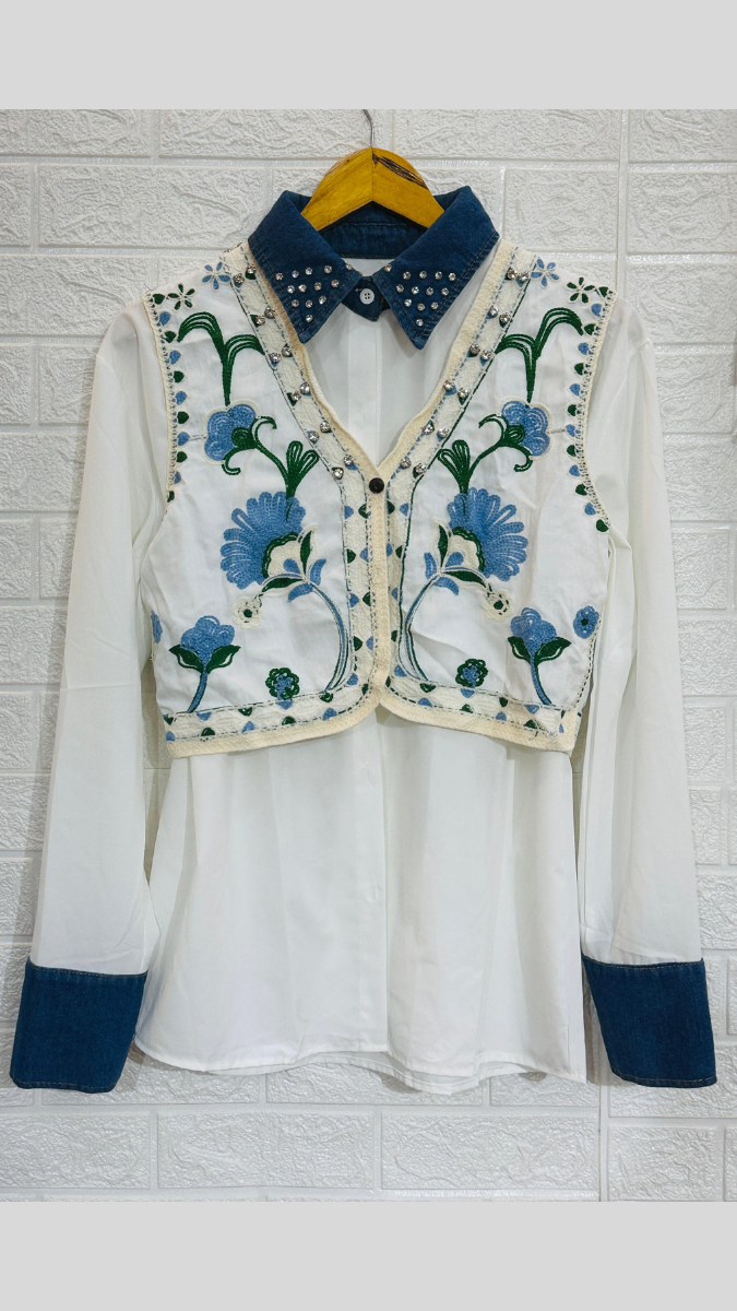 Stone Crop Jacket With Plain Shirt FC1847