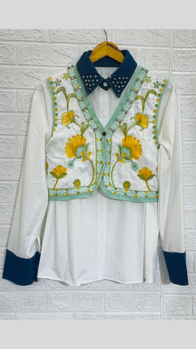 Stone Crop Jacket With Plain Shirt FC1847