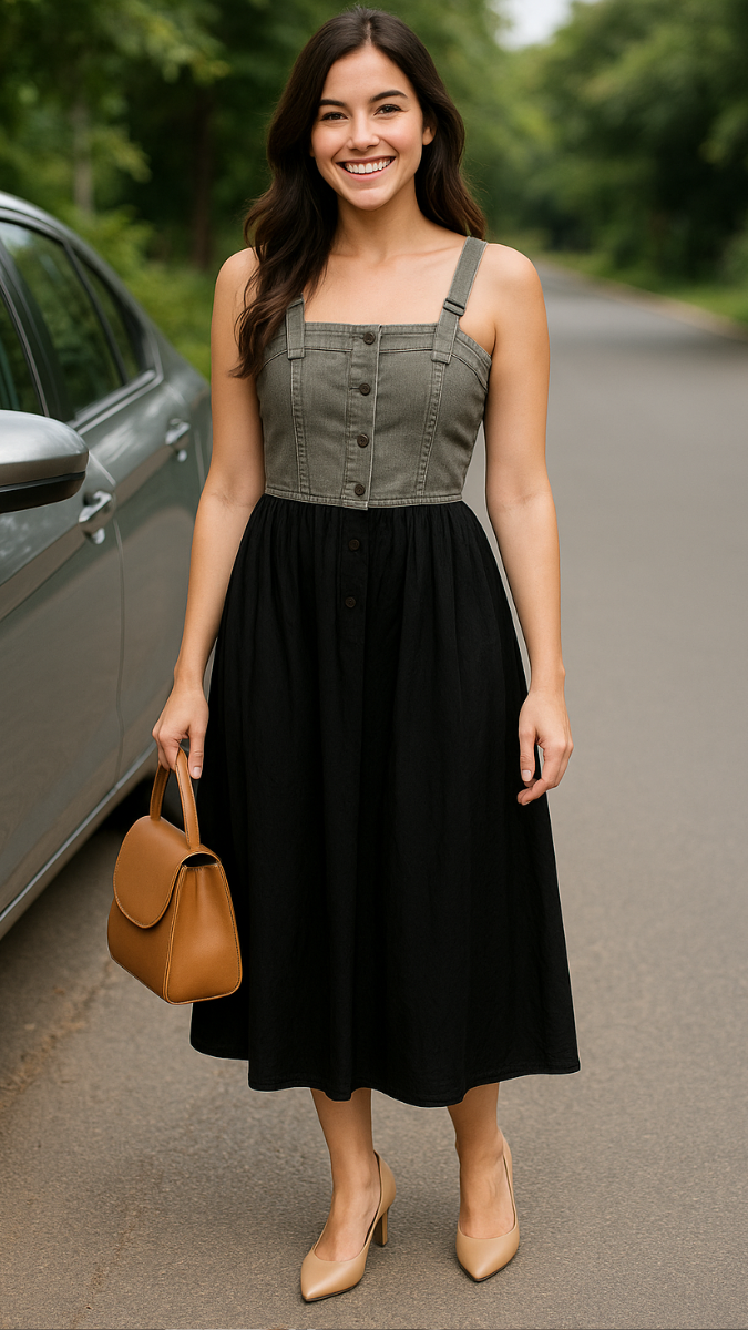Strap Denim Dress FC2030